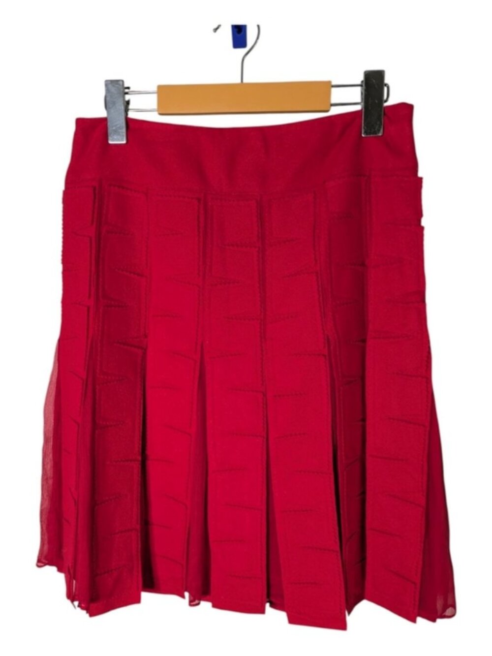 Per Se RED A Line Panel Wool/Cashmere/Silk‎ Blend Skirt Size 4